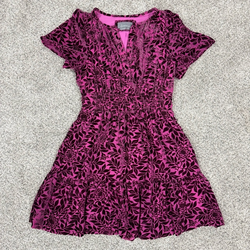 Anthropologie Somerset Mini Dress Velvet Purple Boho Party Vacation Women’s XS - Picture 7 of 16